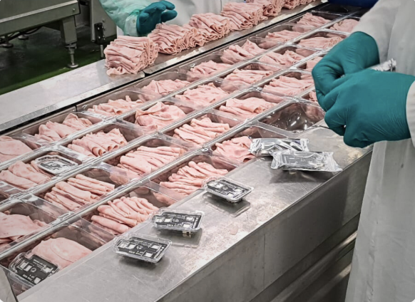 BlakBear sensor on pork packaging