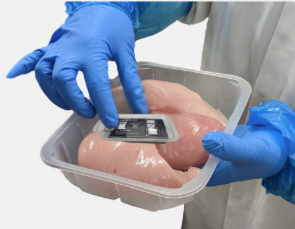 BlakBear sensor on poultry packaging